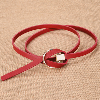 Γυναικεία οικολογική δερμάτινη ζώνη με στρογγυλή αγκράφα