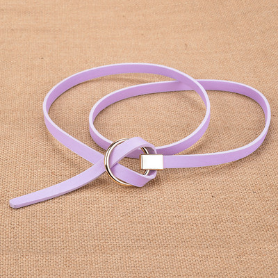 Γυναικεία οικολογική δερμάτινη ζώνη με στρογγυλή αγκράφα