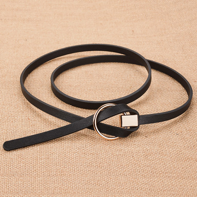 Γυναικεία οικολογική δερμάτινη ζώνη με στρογγυλή αγκράφα