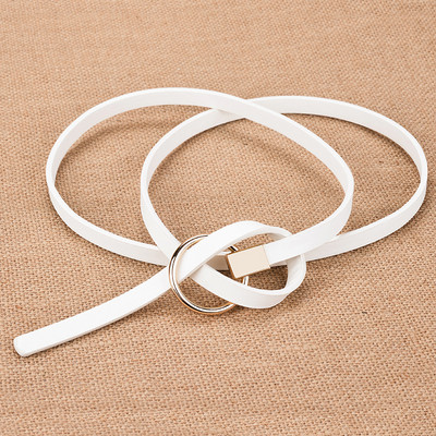 Γυναικεία οικολογική δερμάτινη ζώνη με στρογγυλή αγκράφα