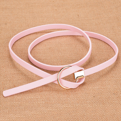 Γυναικεία οικολογική δερμάτινη ζώνη με στρογγυλή αγκράφα