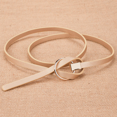 Γυναικεία οικολογική δερμάτινη ζώνη με στρογγυλή αγκράφα