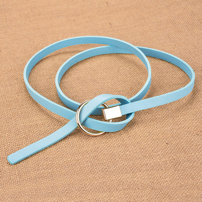 Γυναικεία οικολογική δερμάτινη ζώνη με στρογγυλή αγκράφα