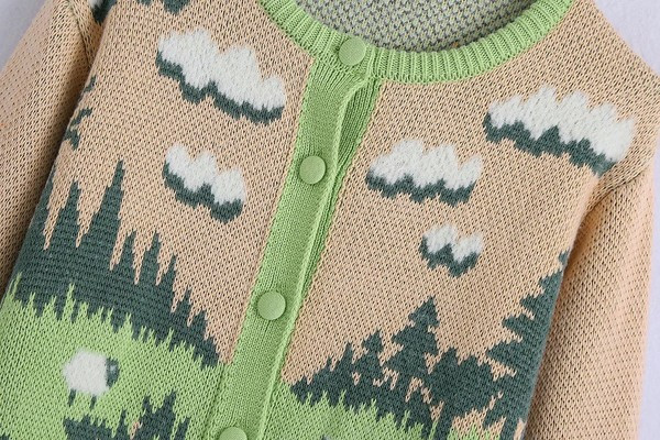 Női kötött kardigán színes mintával