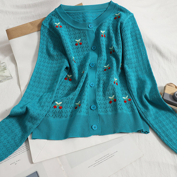 Uut mudelit naiste kardigan mitmes värvitoonis tikkimiskirssidega