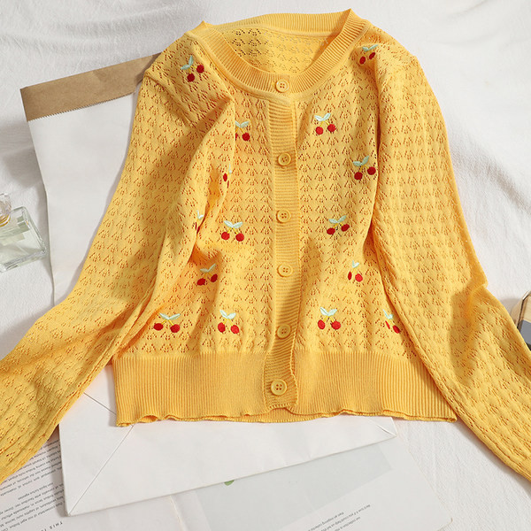 Uut mudelit naiste kardigan mitmes värvitoonis tikkimiskirssidega