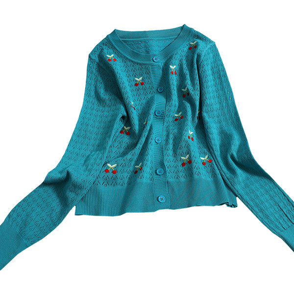 Uut mudelit naiste kardigan mitmes värvitoonis tikkimiskirssidega