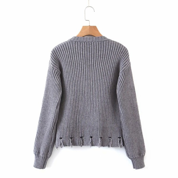 Vestă groasă de zi cu zi cu motive rupte