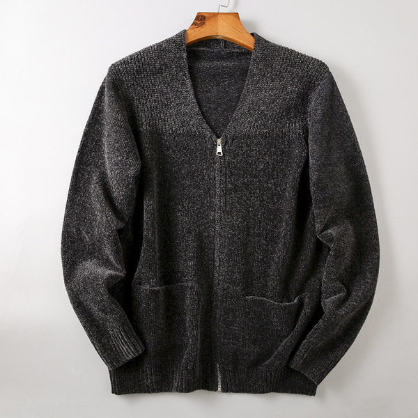 Ανδρική χειμερινή ζακέτα  με φερμουάρ και τσέπες