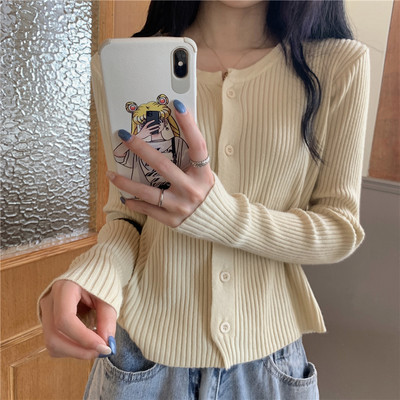 Γυναικεία casual ζακέτα με κουμπιά απλό μοντέλο