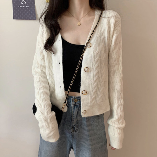 Alkalmi női kardigán gombokkal, sima modell