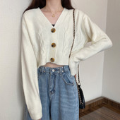 Kaasaegne naiste kardigan lühike mudel spits-kaelusega
