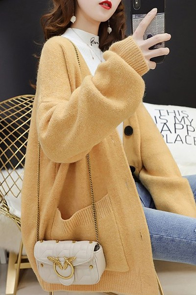 Cardigan dama model casual cu buzunare