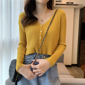 Naiste spitsikaelusega kardigan vabaaja mudel