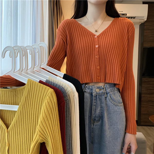 Naiste spitsikaelusega kardigan vabaaja mudel