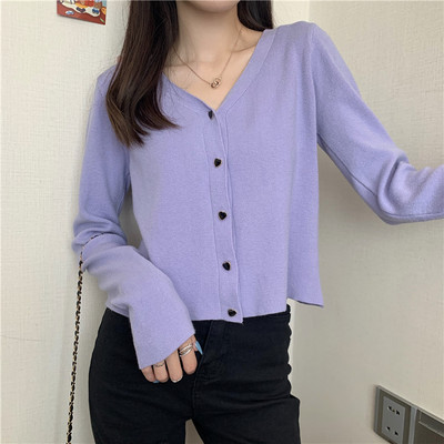 Cardigan de dama model simplu cu maneci lungi