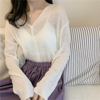 Praegune naiste vest pikkade varrukatega lai mudel