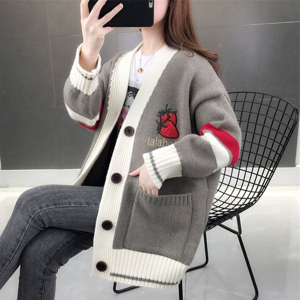 Stilingas moteriškas ilgas kardiganas su siuvinėjimu plataus modelio