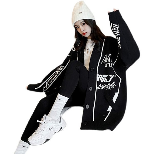 Naiste kardigan lai pikk tikanditega mudel