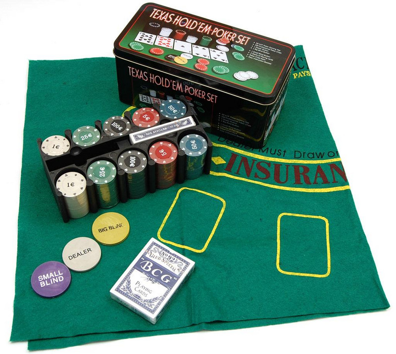 комплект за покер в метална кутия