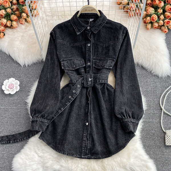 Naiste teksajakk vöö ja taskutega