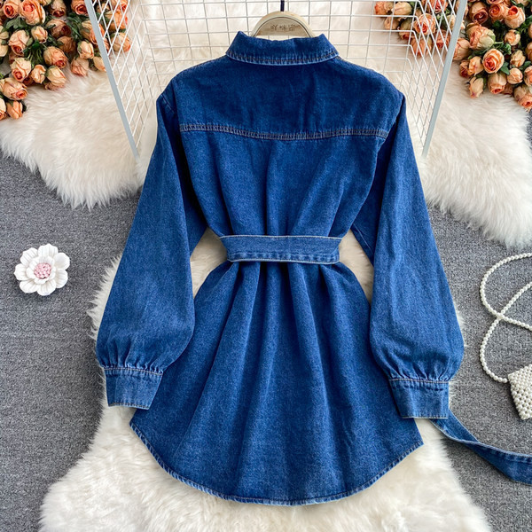 Naiste teksajakk vöö ja taskutega