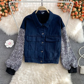 Női farmer dzseki gombokkal és zsebekkel - két színben