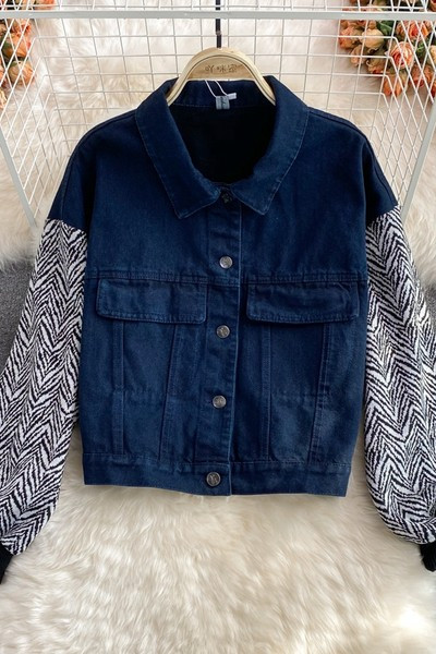 Női farmer dzseki gombokkal és zsebekkel - két színben