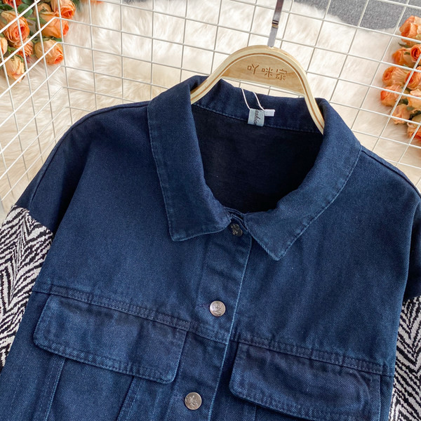 Női farmer dzseki gombokkal és zsebekkel - két színben