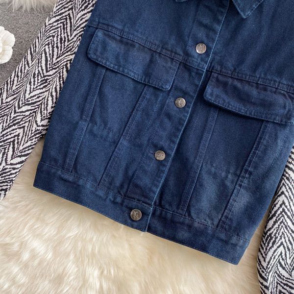 Női farmer dzseki gombokkal és zsebekkel - két színben