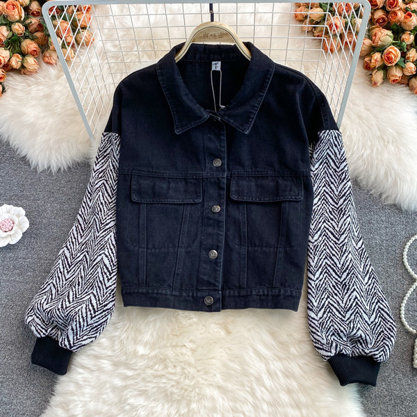 Női farmer dzseki gombokkal és zsebekkel - két színben