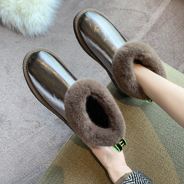 Cizme de iarnă de damă cu puf și talpă plată