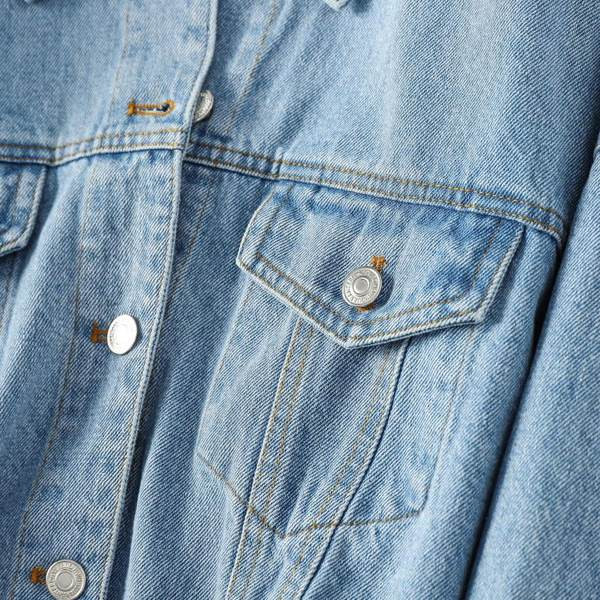 Uus mudel elastse vöökohaga sügisene teksajakk