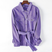 Naiste teksasärk taskute ja vööga