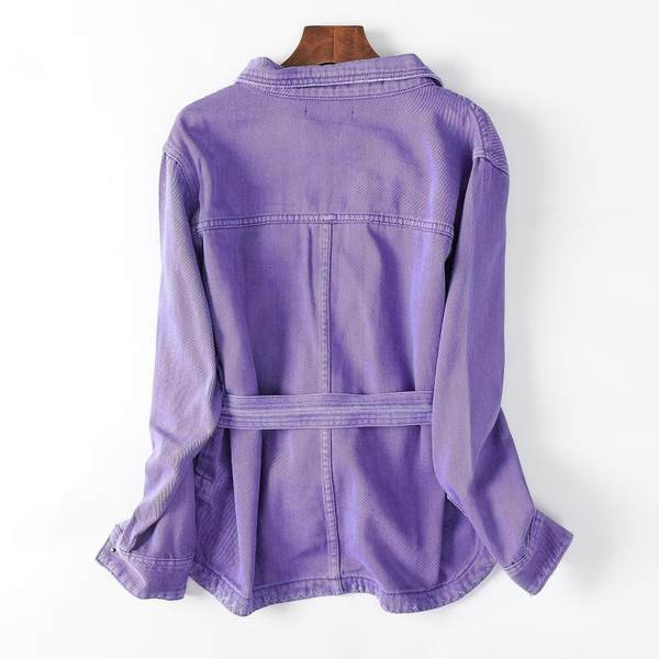 Naiste teksasärk taskute ja vööga