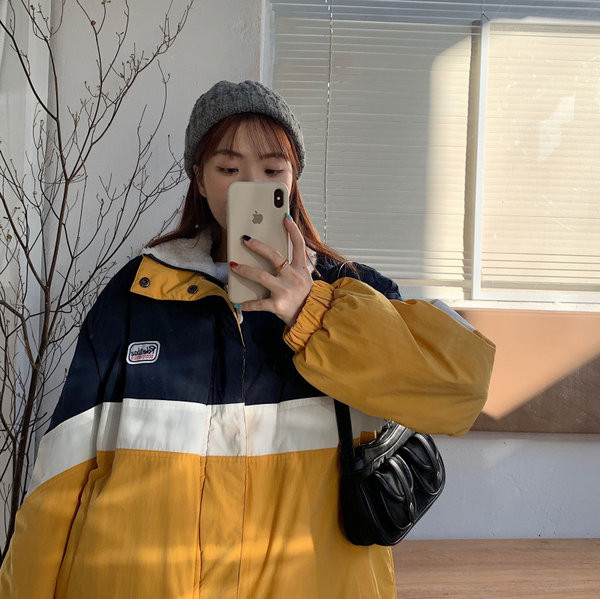 Γυναικείο casual μπουφάν φαρδύ μοντέλο με κουμπιά