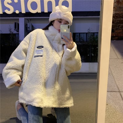 Moodne kõrge kraega naiste jope lai mudel