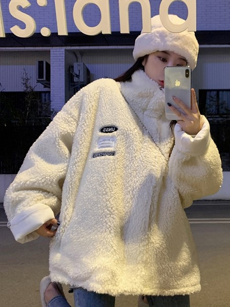 Moodne kõrge kraega naiste jope lai mudel