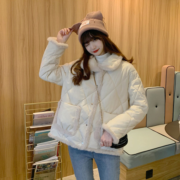 Moodne kõrge krae ja nööpidega naiste jope