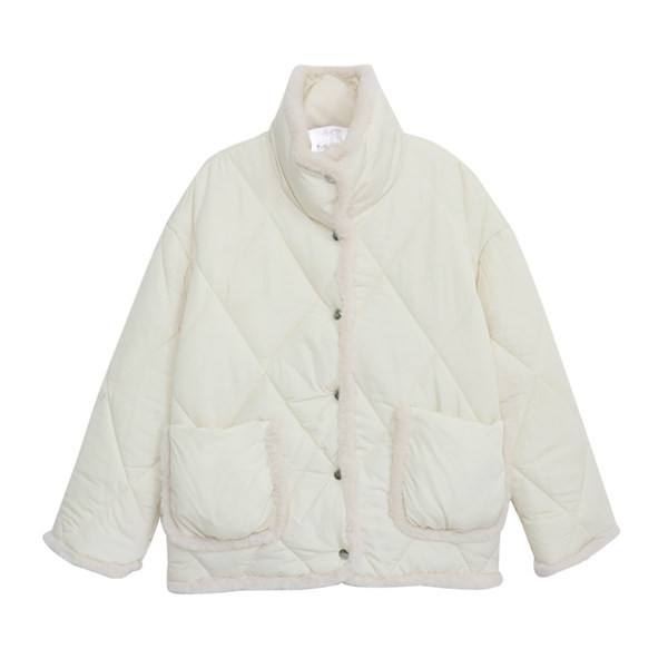 Moodne kõrge krae ja nööpidega naiste jope