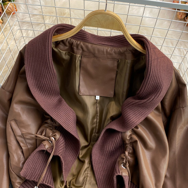 Geaca de toamna de dama cu sireturi si maneci lungi