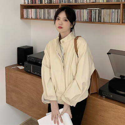 Naiste vabaaja nööpidega nahktagi