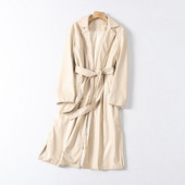 Μακρύ φθινοπωρινό αδιάβροχο παλτό  με ζώνη