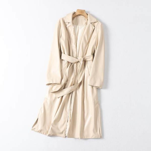 Μακρύ φθινοπωρινό αδιάβροχο παλτό  με ζώνη