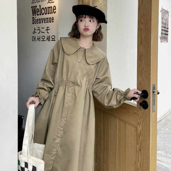 Stílusos női vékony hosszú kabát modell