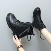 Eko bőrből készült alkalmi női csizma cipzárral