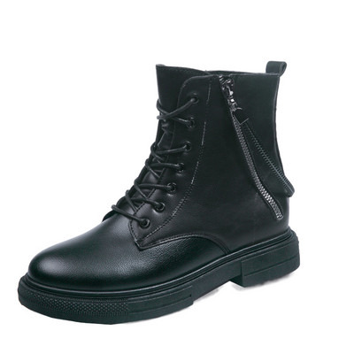 Eko bőrből készült alkalmi női csizma cipzárral