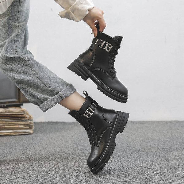 Ghete de dama moderne din piele ecologica cu catarama