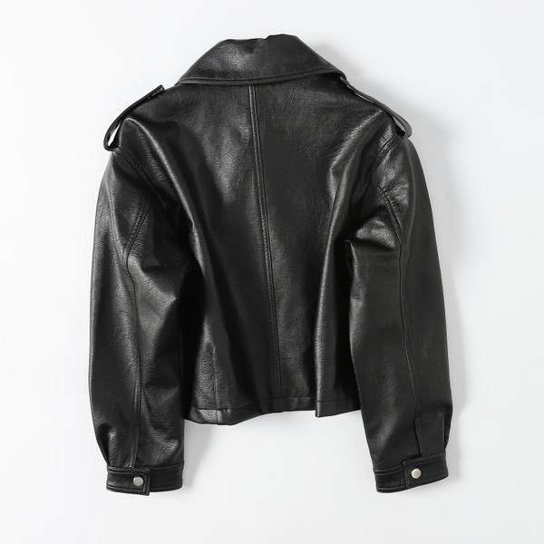 Moodne asümmeetrilise kinnitusega kunstnahast jakk