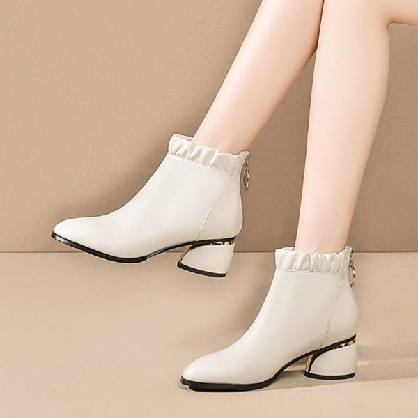 Cizme de dama stilate cu toc si fermoar model ascutit